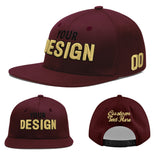 Custom Jujube Red Orange 3D Puff Embroidery Flat Embroidery Casual Sport Baseball Cap
