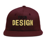 Custom Jujube Red Orange 3D Puff Embroidery Flat Embroidery Casual Sport Baseball Cap