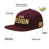 Custom Jujube Red Orange 3D Puff Embroidery Flat Embroidery Casual Sport Baseball Cap