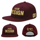 Custom Jujube Red Orange 3D Puff Embroidery Flat Embroidery Casual Sport Baseball Cap