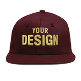 Custom Jujube Red Orange 3D Puff Embroidery Flat Embroidery Casual Sport Baseball Cap