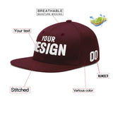 Custom Jujube Red Orange 3D Puff Embroidery Flat Embroidery Casual Sport Baseball Cap