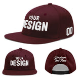 Custom Jujube Red Orange 3D Puff Embroidery Flat Embroidery Casual Sport Baseball Cap