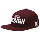 Custom Jujube Red Orange 3D Puff Embroidery Flat Embroidery Casual Sport Baseball Cap