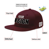 Custom Jujube Red Orange 3D Puff Embroidery Flat Embroidery Casual Sport Baseball Cap