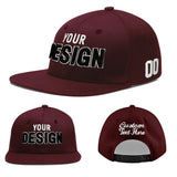 Custom Jujube Red Orange 3D Puff Embroidery Flat Embroidery Casual Sport Baseball Cap