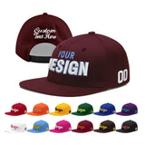 Custom Jujube Red Orange 3D Puff Embroidery Flat Embroidery Casual Sport Baseball Cap