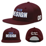 Custom Jujube Red Orange 3D Puff Embroidery Flat Embroidery Casual Sport Baseball Cap