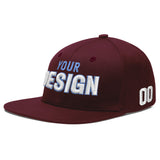 Custom Jujube Red Orange 3D Puff Embroidery Flat Embroidery Casual Sport Baseball Cap