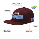 Custom Jujube Red Orange 3D Puff Embroidery Flat Embroidery Casual Sport Baseball Cap