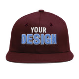 Custom Jujube Red Orange 3D Puff Embroidery Flat Embroidery Casual Sport Baseball Cap