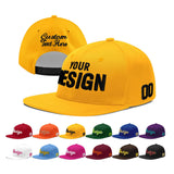 Custom Yellow Black 3D Puff Embroidery Flat Embroidery Casual Sport Baseball Cap