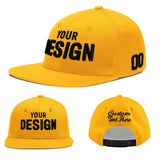 Custom Yellow Black 3D Puff Embroidery Flat Embroidery Casual Sport Baseball Cap