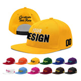 Custom Yellow Black 3D Puff Embroidery Flat Embroidery Casual Sport Baseball Cap