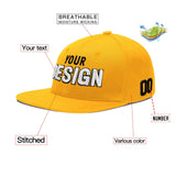 Custom Yellow Black 3D Puff Embroidery Flat Embroidery Casual Sport Baseball Cap