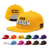 Custom Yellow Black 3D Puff Embroidery Flat Embroidery Casual Sport Baseball Cap