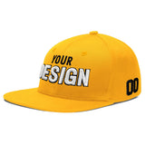 Custom Yellow Black 3D Puff Embroidery Flat Embroidery Casual Sport Baseball Cap