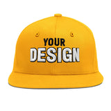 Custom Yellow Black 3D Puff Embroidery Flat Embroidery Casual Sport Baseball Cap
