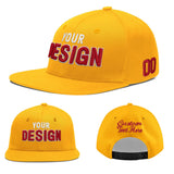 Custom Yellow Black 3D Puff Embroidery Flat Embroidery Casual Sport Baseball Cap