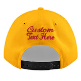 Custom Yellow Black 3D Puff Embroidery Flat Embroidery Casual Sport Baseball Cap