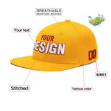 Custom Yellow Black 3D Puff Embroidery Flat Embroidery Casual Sport Baseball Cap