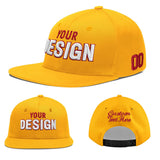 Custom Yellow Black 3D Puff Embroidery Flat Embroidery Casual Sport Baseball Cap