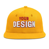 Custom Yellow Black 3D Puff Embroidery Flat Embroidery Casual Sport Baseball Cap