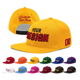 Custom Yellow Black 3D Puff Embroidery Flat Embroidery Casual Sport Baseball Cap