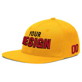 Custom Yellow Black 3D Puff Embroidery Flat Embroidery Casual Sport Baseball Cap