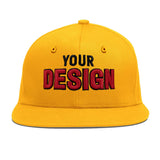 Custom Yellow Black 3D Puff Embroidery Flat Embroidery Casual Sport Baseball Cap