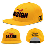 Custom Yellow Black 3D Puff Embroidery Flat Embroidery Casual Sport Baseball Cap