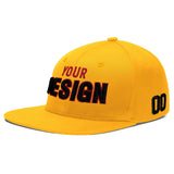 Custom Yellow Black 3D Puff Embroidery Flat Embroidery Casual Sport Baseball Cap