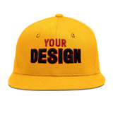 Custom Yellow Black 3D Puff Embroidery Flat Embroidery Casual Sport Baseball Cap
