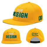 Custom Yellow Black 3D Puff Embroidery Flat Embroidery Casual Sport Baseball Cap