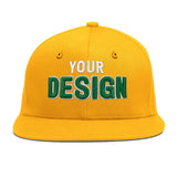 Custom Yellow Black 3D Puff Embroidery Flat Embroidery Casual Sport Baseball Cap