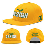 Custom Yellow Black 3D Puff Embroidery Flat Embroidery Casual Sport Baseball Cap