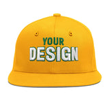Custom Yellow Black 3D Puff Embroidery Flat Embroidery Casual Sport Baseball Cap