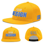 Custom Yellow Black 3D Puff Embroidery Flat Embroidery Casual Sport Baseball Cap