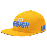 Custom Yellow Black 3D Puff Embroidery Flat Embroidery Casual Sport Baseball Cap