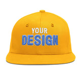 Custom Yellow Black 3D Puff Embroidery Flat Embroidery Casual Sport Baseball Cap