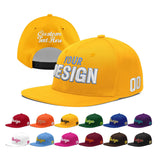 Custom Yellow Black 3D Puff Embroidery Flat Embroidery Casual Sport Baseball Cap