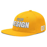 Custom Yellow Black 3D Puff Embroidery Flat Embroidery Casual Sport Baseball Cap