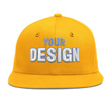 Custom Yellow Black 3D Puff Embroidery Flat Embroidery Casual Sport Baseball Cap