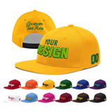 Custom Yellow Black 3D Puff Embroidery Flat Embroidery Casual Sport Baseball Cap