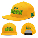 Custom Yellow Black 3D Puff Embroidery Flat Embroidery Casual Sport Baseball Cap