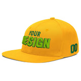 Custom Yellow Black 3D Puff Embroidery Flat Embroidery Casual Sport Baseball Cap