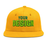Custom Yellow Black 3D Puff Embroidery Flat Embroidery Casual Sport Baseball Cap