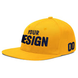 Custom Yellow Black 3D Puff Embroidery Flat Embroidery Casual Sport Baseball Cap