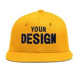 Custom Yellow Black 3D Puff Embroidery Flat Embroidery Casual Sport Baseball Cap