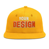 Custom Yellow Navy-White 3D Puff Embroidery Flat Embroidery Casual Sport Baseball Cap